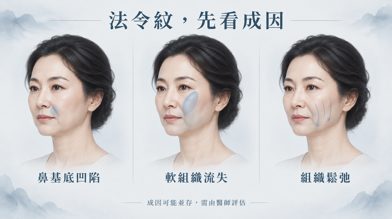 法令紋明顯,先分辨是凹陷、流失,還是鬆弛 法令紋明顯,先分辨是凹陷、流失,還是鬆弛