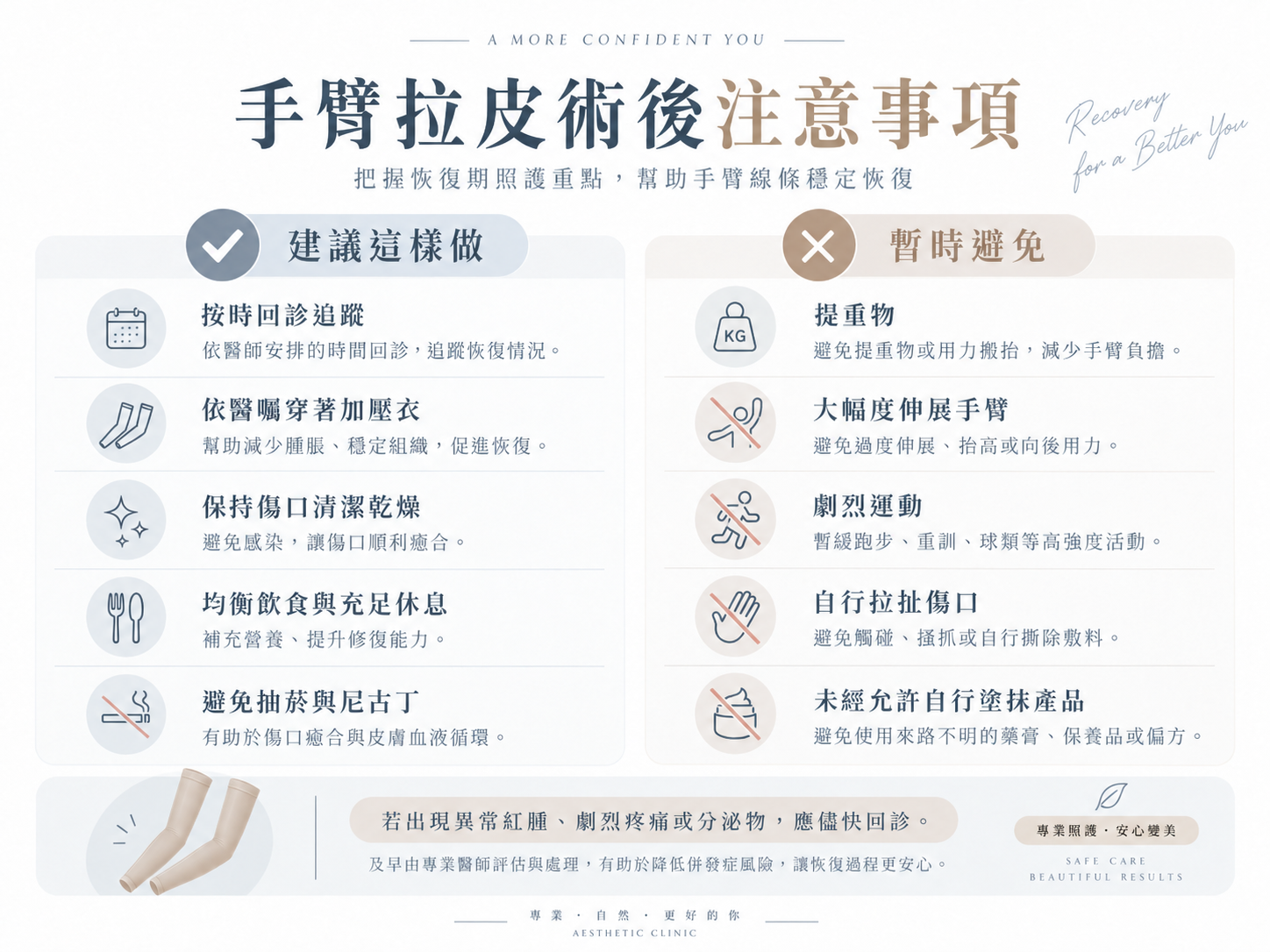手臂拉皮術後注意事項