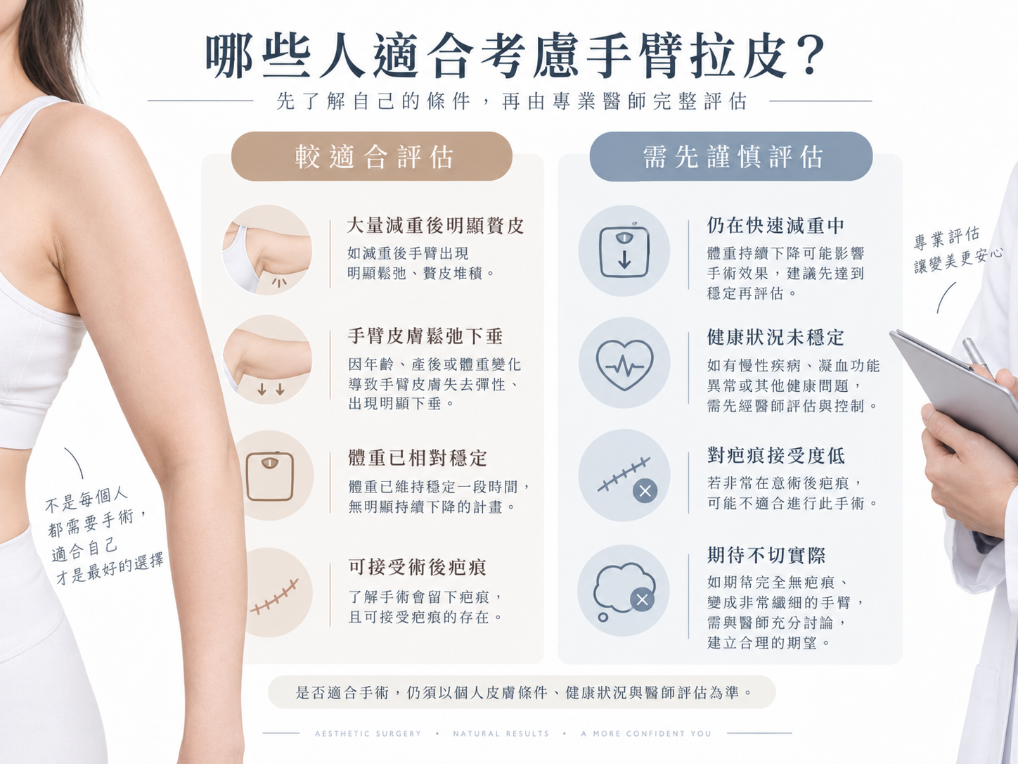 哪些人適合考慮手臂拉皮手術？