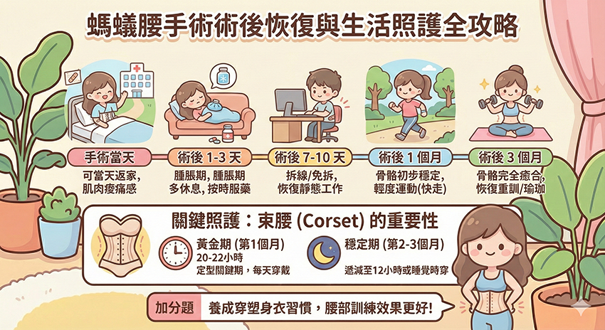 螞蟻腰手術術後恢復與生活照護全攻略